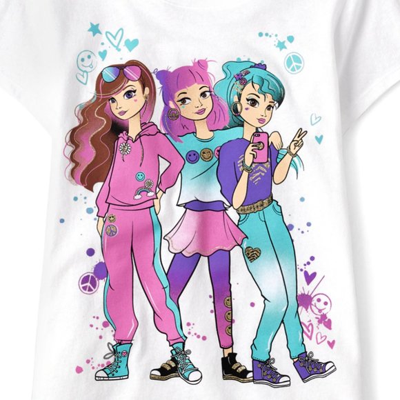 The Children’s Place Girls Short Sleeve Graphic Tee - White- Size S (5/6) NWT - Picture 4 of 4